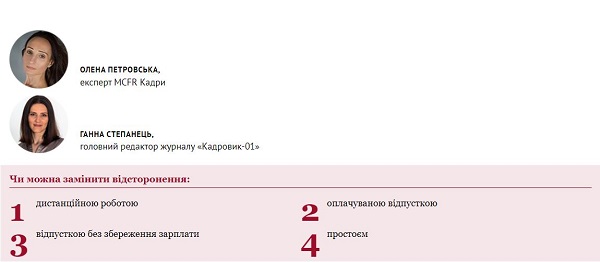 Чим можна замінити відсторонення від роботи: підказки експертів MCFR Кадри Чим можна замінити відсторонення від роботи: підказки експертів MCFR Кадри