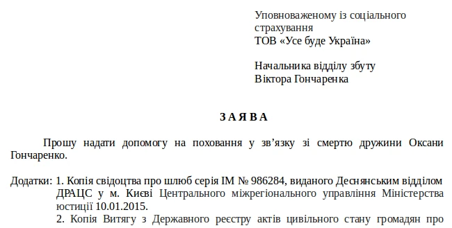 Допомога на поховання 2024