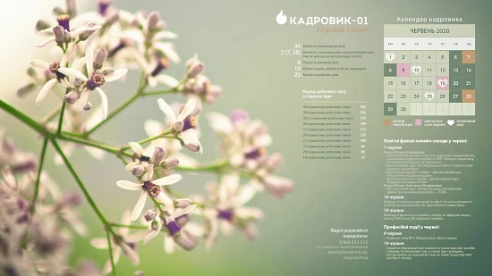 Виробничий календар: червень 2020