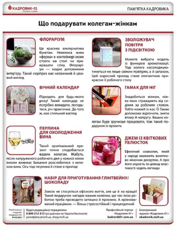 Що подарувати колегам-жінкам